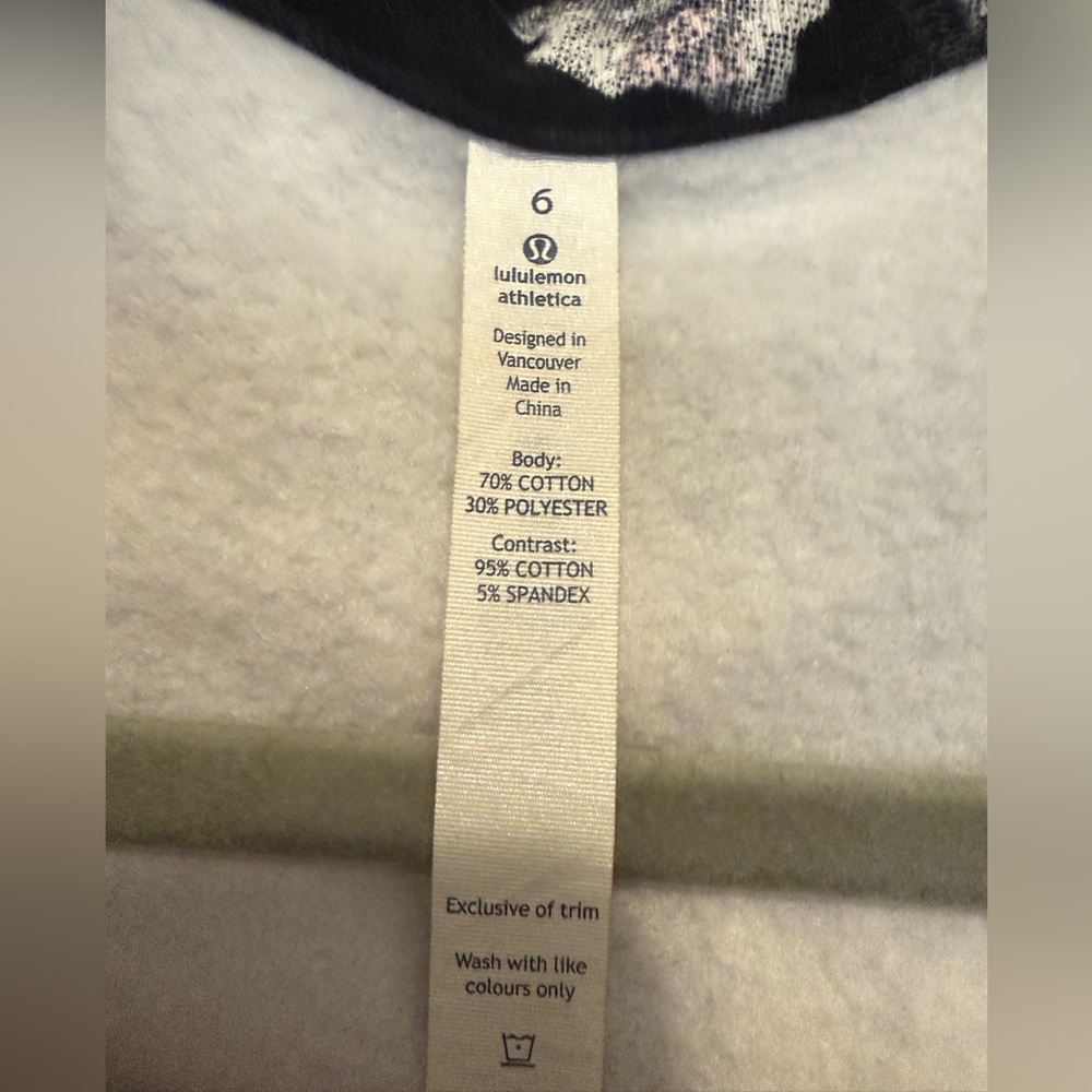 Lululemon Scuba Hoodie II Dream Rose Stripe | Neutral Blush Black | Size 6 - Picture 12 of 12